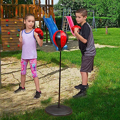 TIM-LI Saco De Boxeo Portátil con Bomba/Guantes De Boxeo, Fácil De Montar, Altura Ajustable para Niños Y Niñas De 3 A 8 Años TIM-LI Saco De Boxeo Portátil con Bomba/Guantes De Boxeo, Fácil De Montar, Altura Ajustable para Niños Y Niñas De 3 A 8 Años