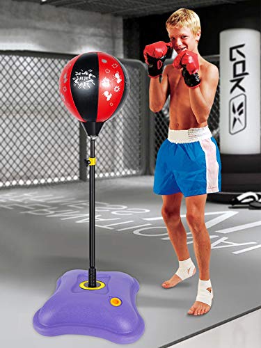 TIM-LI Saco De Boxeo, Saco De Boxeo con Bola De Boxeo Independiente con Base Llena De Agua, Altura Ajustable para Aliviar El Estrés Y Fitness