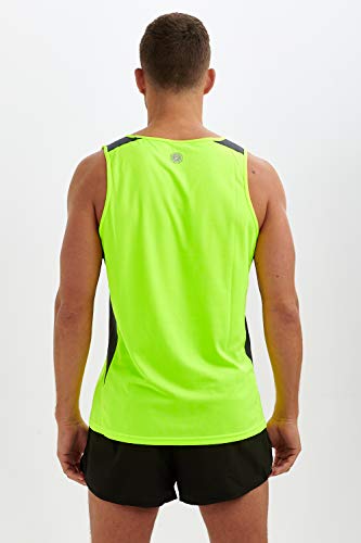 Time To Run Hombres Deportes Tecnica Pace Spirit Corriendo/Ejercicio/Gimnasio Camiseta Sin Mangas Singlet Medio Blanco/Carbón