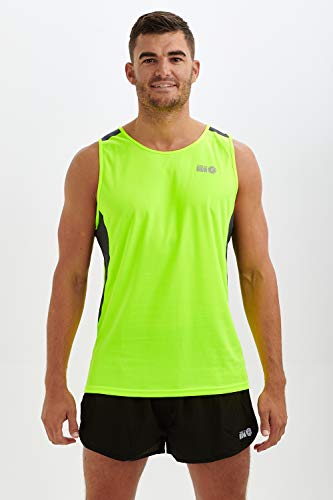 Time To Run Hombres Deportes Tecnica Pace Spirit Corriendo/Ejercicio/Gimnasio Camiseta Sin Mangas Singlet Medio Blanco/Carbón