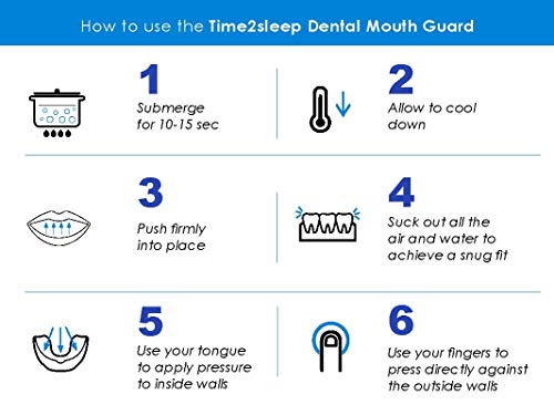 Time2Sleep - 4 x Férula Dental de Descarga anti Bruxismo - Protector Bucal para Dormir - Aparato Dental Antironquidos y Trastornos de la ATM - Solución Antironquidos
