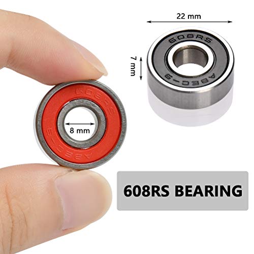 TIMESETL 20 PCS 608-2RS Rodamiento de Bolas - Rodamientos 608rs de Ranura Profunda en Miniatura con blindaje Doble Sellado de Goma para monopatines, Patines en línea, Scooters, Patines de Rodillos TIMESETL 20 PCS 608-2RS Rodamiento de Bolas - Rodamientos 608rs de Ranura Profunda en Miniatura con blindaje Doble Sellado de Goma para monopatines, Patines en línea, Scooters, Patines de Rodillos