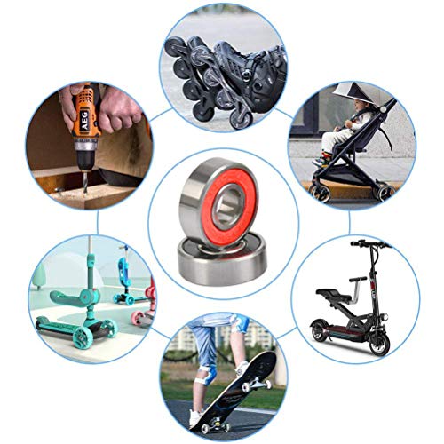 TIMESETL 20 PCS 608-2RS Rodamiento de Bolas - Rodamientos 608rs de Ranura Profunda en Miniatura con blindaje Doble Sellado de Goma para monopatines, Patines en línea, Scooters, Patines de Rodillos TIMESETL 20 PCS 608-2RS Rodamiento de Bolas - Rodamientos 608rs de Ranura Profunda en Miniatura con blindaje Doble Sellado de Goma para monopatines, Patines en línea, Scooters, Patines de Rodillos