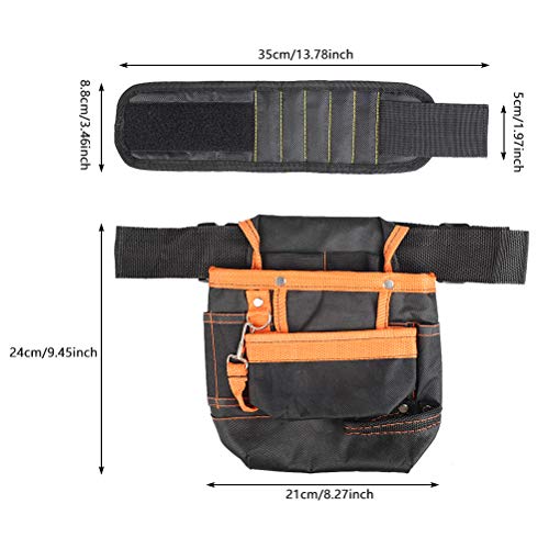 TIMESETL Bolsa para Electricista + Magnético Pulseras Muñequera, 600D Oxford Impermeable, Cinturón de Ajustable Multifunción Organizadores de Herramientas, Cinturon para Herramientas TIMESETL Bolsa para Electricista + Magnético Pulseras Muñequera, 600D Oxford Impermeable, Cinturón de Ajustable Multifunción Organizadores de Herramientas, Cinturon para Herramientas