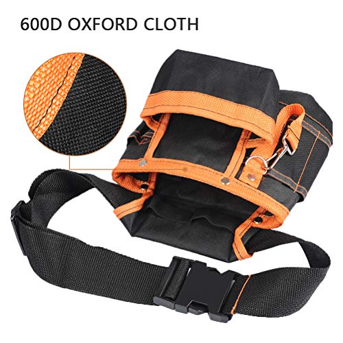 TIMESETL Bolsa para Electricista + Magnético Pulseras Muñequera, 600D Oxford Impermeable, Cinturón de Ajustable Multifunción Organizadores de Herramientas, Cinturon para Herramientas