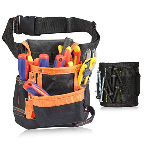 TIMESETL Bolsa para Electricista + Magnético Pulseras Muñequera, 600D Oxford Impermeable, Cinturón de Ajustable Multifunción Organizadores de Herramientas, Cinturon para Herramientas TIMESETL Bolsa para Electricista + Magnético Pulseras Muñequera, 600D Oxford Impermeable, Cinturón de Ajustable Multifunción Organizadores de Herramientas, Cinturon para Herramientas