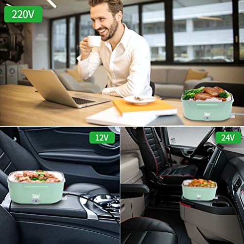 Timker 12V 24V 220V Fiambrera Electrica 3 in 1 para Coche/Camión y Trabajo Termo Comida 40W con Dos Compartimentos Bandeja Extraíble de Acero 304 Inoxidable Portátil 1.5L-304 Tenedor y Cuchara Timker 12V 24V 220V Fiambrera Electrica 3 in 1 para Coche/Camión y Trabajo Termo Comida 40W con Dos Compartimentos Bandeja Extraíble de Acero 304 Inoxidable Portátil 1.5L-304 Tenedor y Cuchara
