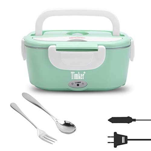 Timker 12V 24V 220V Fiambrera Electrica 3 in 1 para Coche/Camión y Trabajo Termo Comida 40W con Dos Compartimentos Bandeja Extraíble de Acero 304 Inoxidable Portátil 1.5L-304 Tenedor y Cuchara Timker 12V 24V 220V Fiambrera Electrica 3 in 1 para Coche/Camión y Trabajo Termo Comida 40W con Dos Compartimentos Bandeja Extraíble de Acero 304 Inoxidable Portátil 1.5L-304 Tenedor y Cuchara