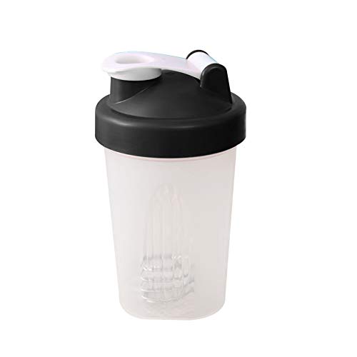 Timmil 400 ml Classic Loop Shaker Cup/Diet Shaker/Protein Shaker con Blender Ball y asa de transporte Unisex Cup con múltiples opciones de color (Schwarz)