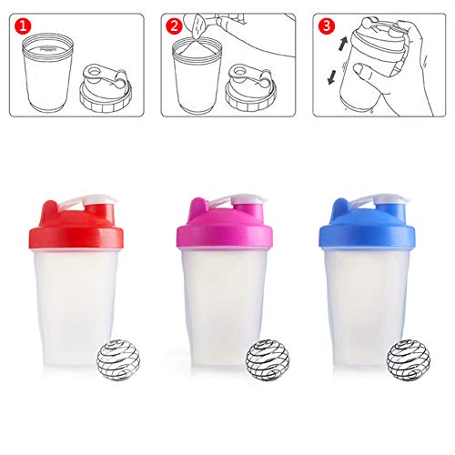 Timmil 400 ml Classic Loop Shaker Cup/Diet Shaker/Protein Shaker con Blender Ball y asa de transporte Unisex Cup con múltiples opciones de color (Schwarz)