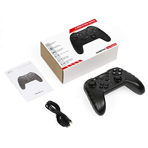 Timoom Mandos para Nintendo Switch, Wireless Bluetooth Pro Controller Gamepad Joystick Controlador Inalámbrico con Función Gyro Axis/Dual Shock y Turbo para Switch/Lite