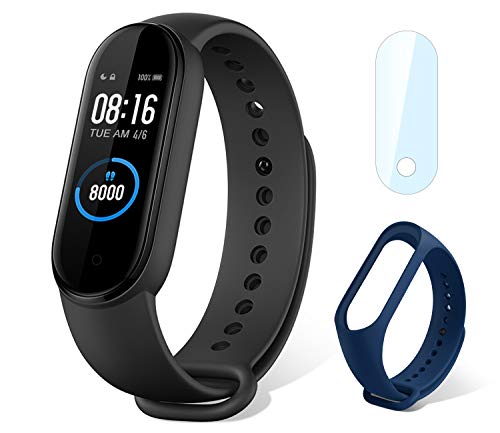 Timoom-tech Xiaomi Band 5 Pulsera de Actividad Inteligente, Fitness Tracker, Monitor de Ritmo Cardíaco, Smartwatch con 1.1''Pantalla AMOLED a Color,100+ diales de Temas, 11 Modos Deportivos, Negro