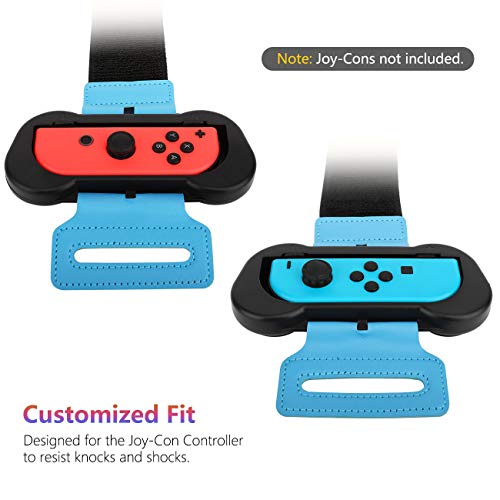 TiMOVO Bandas de Muñeca Compatible con Just Dance 2021/2020/2019 y & Nintendo Switch Zumba Burn It Up, [Kit de 2 pzs de Diferente Tamaño] Bandas de Muñeca Elástica Ajustable para Joy-con Controlador