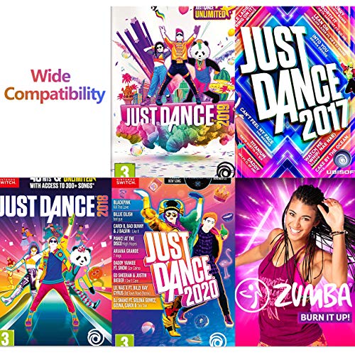 TiMOVO Bandas de Muñeca Compatible con Just Dance 2021/2020/2019 y & Nintendo Switch Zumba Burn It Up, [Kit de 2 pzs de Diferente Tamaño] Bandas de Muñeca Elástica Ajustable para Joy-con Controlador