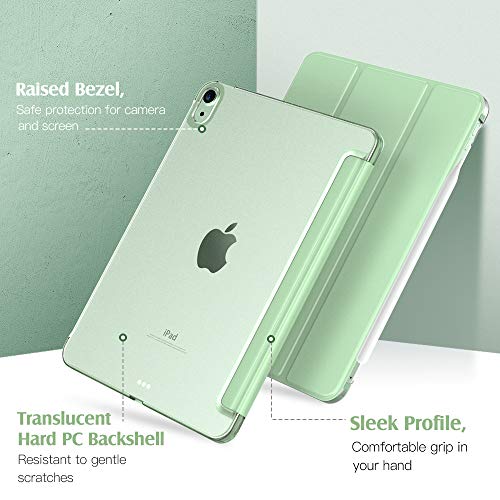 TiMOVO Funda Compatible con Nuevo iPad 10.9 Inch, iPad Air 4.ª Generación 2020, Tableta Cubierta Inteligente Trasera con Despertar/Dormir Auto, Protectora Plegable - Verde