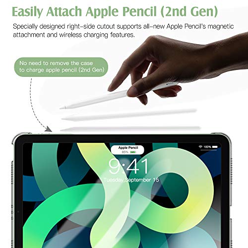 TiMOVO Funda Compatible con Nuevo iPad 10.9 Inch, iPad Air 4.ª Generación 2020, Tableta Cubierta Inteligente Trasera con Despertar/Dormir Auto, Protectora Plegable - Verde