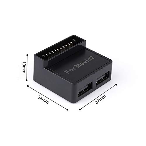 Tineer Adaptador de banco de potencia Tineer Mavic 2, cargador de 2 puertos USB Convertidor de batería a adaptador de banco de potencia para DJI Mavic 2 Pro/Zoom Accesorio