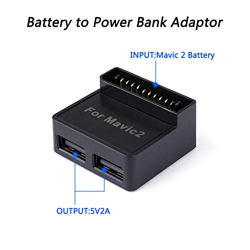 Tineer Adaptador de banco de potencia Tineer Mavic 2, cargador de 2 puertos USB Convertidor de batería a adaptador de banco de potencia para DJI Mavic 2 Pro/Zoom Accesorio