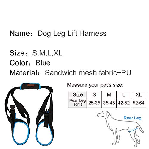 Tineer Dog Lift Arnés para piernas traseras Soporte para Mascotas Arnés Cabestrillo Trasero Ayuda Piernas débiles Levántate Soporte Arnés de Equilibrio para Artritis Rehabilitación Perros (XL)