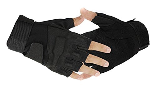 TININNA Guantes de Deporte,Medio Dedo Guantes para Ciclismo Fitness Gym Medios Guantes del Dedo Entrenamiento con Ejercicios de Pesas-Negro XL