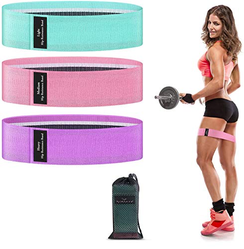 Tinkber Bandas de Resistencia, Bandas Elasticas Fitness con 3 Niveles Ejercicios, Cinta Elastica Más Ancha y Fuerte, Bueno para Glúteos, Piernas, Brazos, Yoga, Pilates, Crossfit