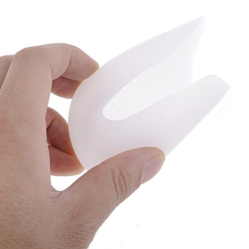 Tinksky Par de Ballet Bailarina Pointe zapatos pies cojines del dedo del pie Protector de silicona con agujero respirable (blanco) Tinksky Par de Ballet Bailarina Pointe zapatos pies cojines del dedo del pie Protector de silicona con agujero respirable (blanco)