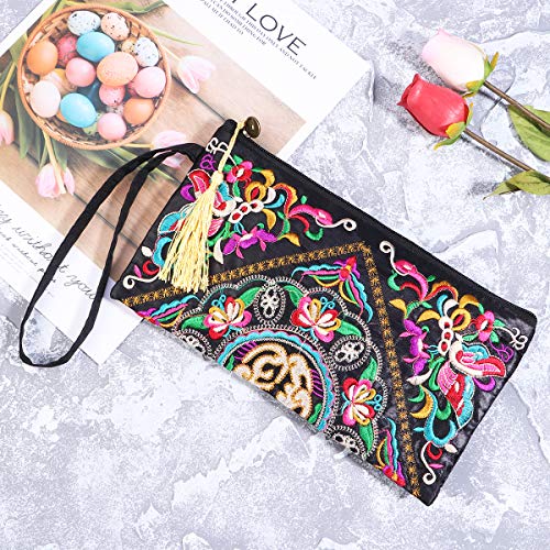 Tinksky Vintage Mujer étnica Monedero Cartera Bolsa Mariposa Flor teléfono Tinksky Vintage Mujer étnica Monedero Cartera Bolsa Mariposa Flor teléfono