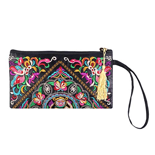 Tinksky Vintage Mujer étnica Monedero Cartera Bolsa Mariposa Flor teléfono Tinksky Vintage Mujer étnica Monedero Cartera Bolsa Mariposa Flor teléfono