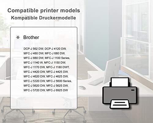 Tinta de recambio de 400ml, tinta de impresora compatible con los cartuchos de impresora Brother LC-223, LC-225, LC-227, LC-229, Brother DCP-J 4120 DW, MFC-J 4420 DW, J 4425 DW, 5320 DW, J 5600, J 5620 DW, y muchos más, no OEM
