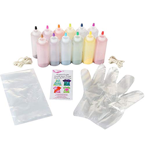 Tintes de jabón - 12pcs Tulip Step Tie Dye Kit Vibrant Fabric Textil Color de Pintura Permanente - No tóxico Ropa de Bricolaje Graffiti Fabric Step Textile Coating