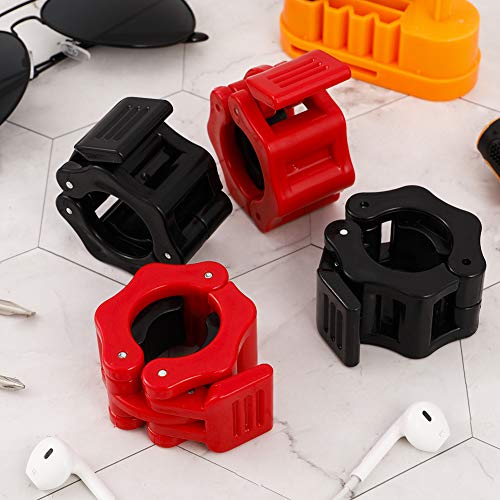 Tiopeia - 2 pares de 25 mm para el cuello de la barra de pesas con cierre de barra para entrenamiento, levantamiento de pesas, accesorios de entrenamiento