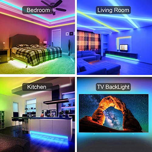 Tira LED, Luces LED Habitacion 5M 5050 con Control Remoto de 44 Botones y Caja de Control, Tiras LED De Interior, Luz LED TV Tira LED, Luces LED Habitacion 5M 5050 con Control Remoto de 44 Botones y Caja de Control, Tiras LED De Interior, Luz LED TV