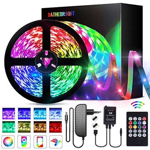 Tira LED, Luces LED Habitacion 5M 5050 con Control Remoto de 44 Botones y Caja de Control, Tiras LED De Interior, Luz LED TV Tira LED, Luces LED Habitacion 5M 5050 con Control Remoto de 44 Botones y Caja de Control, Tiras LED De Interior, Luz LED TV