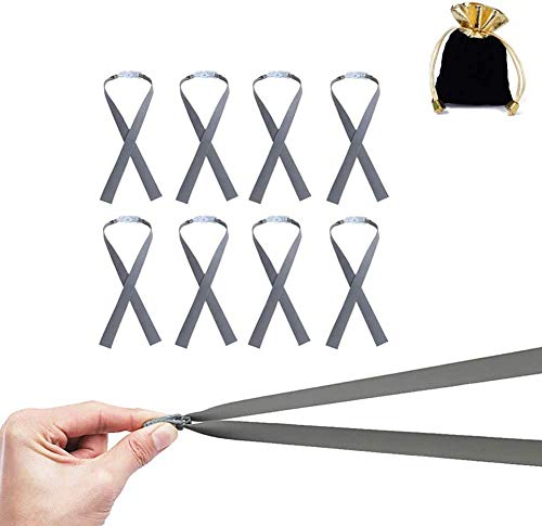 Tirachinas Gomas Profesional Slingshot Bandas, 8 Pcs 1mm Goma Gruesas Planas Bandas de Repuesto para Catapulta al Aire Libre Caza Potente Tirachinas Espesor de Juguete (Gris)