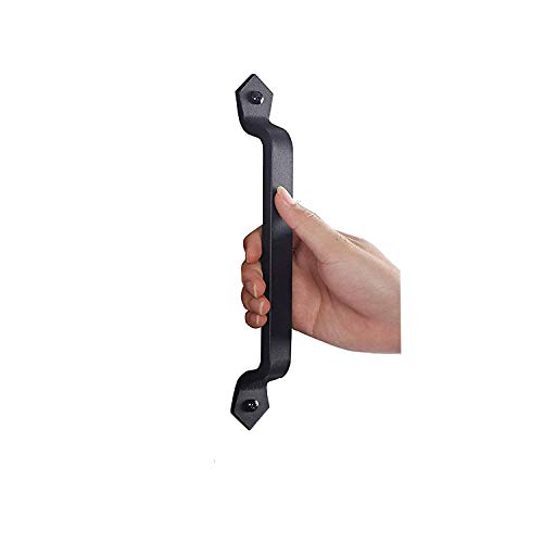 Tirador de puerta de hierro fundido antiguo de 11", sólido, tirador de puerta, tirador de puerta de granero, negro Tirador de puerta de hierro fundido antiguo de 11", sólido, tirador de puerta, tirador de puerta de granero, negro