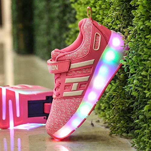 Tiras LED Zapatillas De Skate Con Ruedas Zapatillas De Skate Técnicas Retráctiles Automáticas Zapatillas De Deporte Con Forma De Cruz Deportiva Zapatillas De Gimnasia Intermitentes Con Vibración,EU31