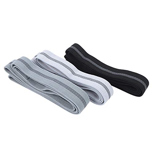 Tire de la,3Pcs / Set Bandas de Resistencia para Ejercicios, Cuerda de tracción, Material de algodón y poliéster Pilates Cinturón elástico Anillo de Entrenamiento(Black Gray Suit)