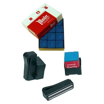 Tiza Billar Master Azul 12 unid + portatizas magnetico Tiza Billar Master Azul 12 unid + portatizas magnetico