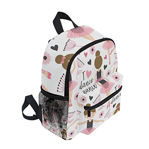 TIZORAX Ballerinas Ballet Girl Mochila de viaje ligera para niños y niñas