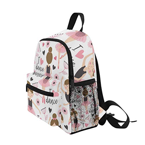 TIZORAX Ballerinas Ballet Girl Mochila de viaje ligera para niños y niñas