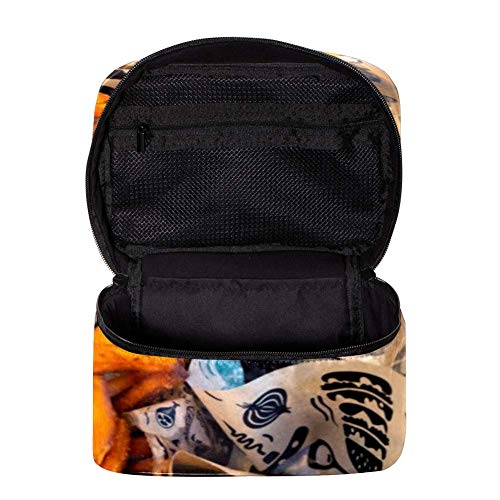 TIZORAX Beef Burger Fries Cosmetic Bag Travel Toiletry Case Large Makeup Organizer Box