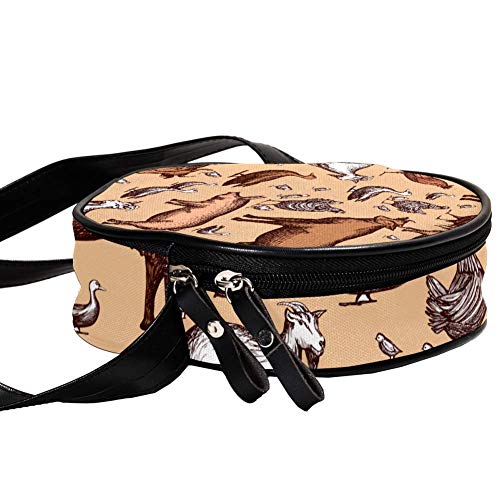 TIZORAX Farm Rooster Goose Cow Pig - Bolso de mano para mujer y niña TIZORAX Farm Rooster Goose Cow Pig - Bolso de mano para mujer y niña