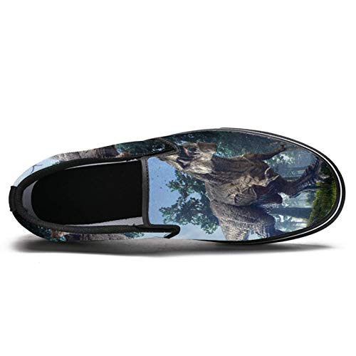 Tizorax Tyrannosaurus Rex dinosaurio resbalón en mocasín zapatos para hombres niños moda lona plana barco zapato, color Multicolor, talla 42 2/3 EU Tizorax Tyrannosaurus Rex dinosaurio resbalón en mocasín zapatos para hombres niños moda lona plana barco zapato, color Multicolor, talla 42 2/3 EU