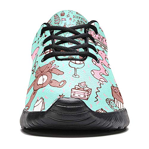 TIZORAX Zapatillas de correr para hombres, tartas de cumpleaños y regalos de moda zapatillas de malla transpirable senderismo tenis zapatos de tenis, color Multicolor, talla 46 EU