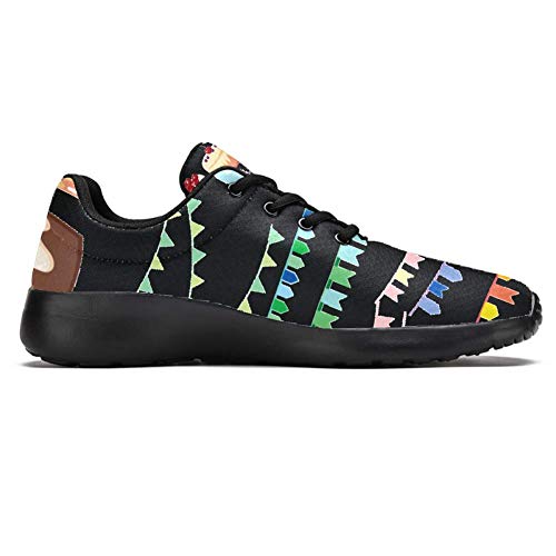 TIZORAX Zapatillas de correr para mujer, con globo, para tartas, regalos, zapatillas de deporte de malla, transpirables, para caminar, senderismo, tenis, color Multicolor, talla 38.5 EU