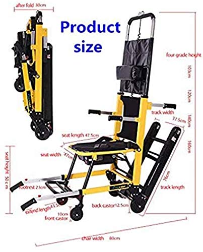 TJZY Escalera Eléctrica Que Sube La Silla De Ruedas, Ancianos Portátiles Tripulados Plegables Subiendo Y Bajando Escaleras Silla De Ruedas