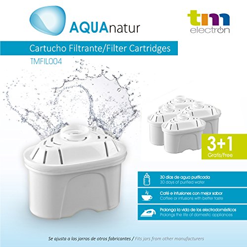 TM Electron Pack de 4 a 8 Meses de Filtros de Agua Compatibles con Las Jarras Maxtra, Multicolor, 4 Unidades