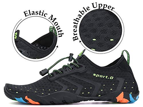 Tmaza Zapatos de Agua Mujer Secado Rápido Escarpines Piscina Respirable Antideslizante Escarpines Snorkel para Vela,Kayak,Buceo Negro 37 EU