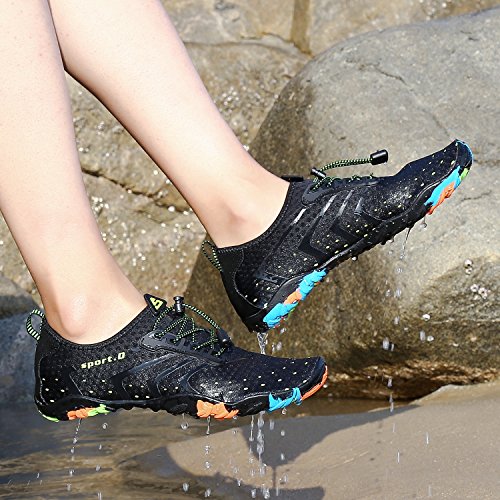 Tmaza Zapatos de Agua Mujer Secado Rápido Escarpines Piscina Respirable Antideslizante Escarpines Snorkel para Vela,Kayak,Buceo Negro 37 EU Tmaza Zapatos de Agua Mujer Secado Rápido Escarpines Piscina Respirable Antideslizante Escarpines Snorkel para Vela,Kayak,Buceo Negro 37 EU