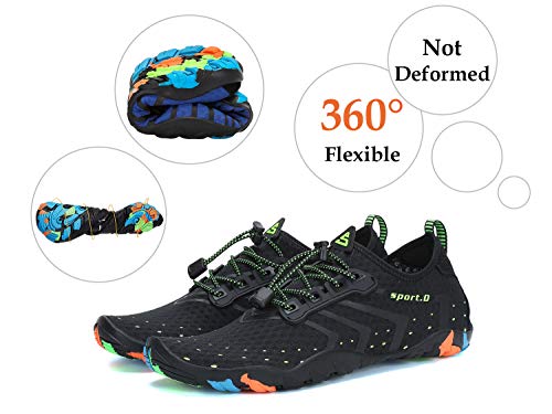 Tmaza Zapatos de Agua Mujer Secado Rápido Escarpines Piscina Respirable Antideslizante Escarpines Snorkel para Vela,Kayak,Buceo Negro 37 EU Tmaza Zapatos de Agua Mujer Secado Rápido Escarpines Piscina Respirable Antideslizante Escarpines Snorkel para Vela,Kayak,Buceo Negro 37 EU
